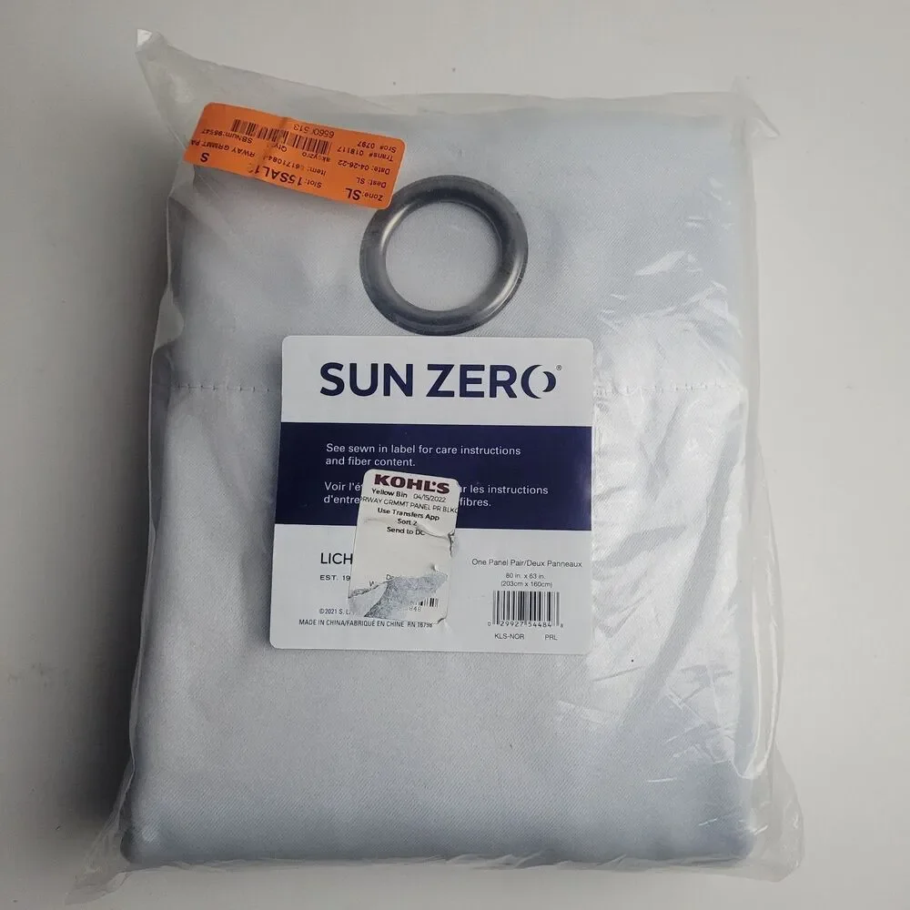 Sun Zero 2-Pack 100% Blackout Theater Grad Grommet Curtain 'Pearl' 80x63in #BT1
